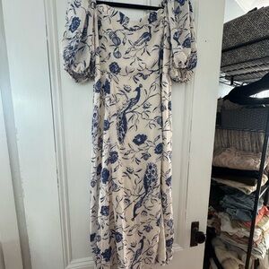 Abercrombie & Fitch Blue Floral Long Sleeve Dress